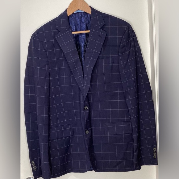 Classic Sand Copenhagen virgin wool suit . Navy Check. Size EU 54/US 42R - Picture 1 of 16